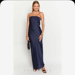 Beginning Boutique Light Blue Cowl Neck Sheath Dress